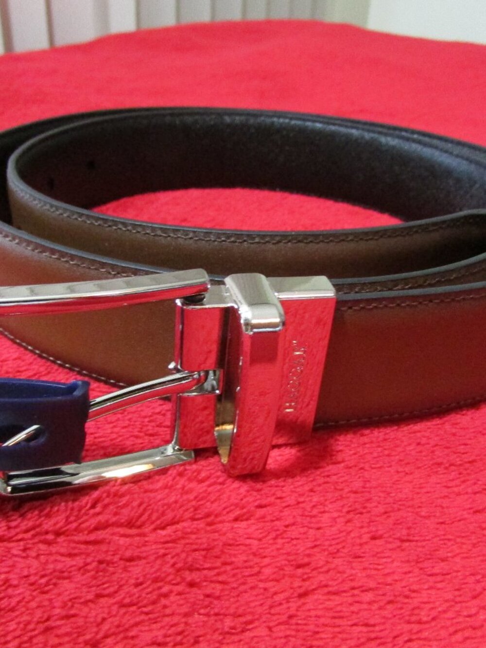 Haggar Leather Reversible Belt - Brown - Black 38-40